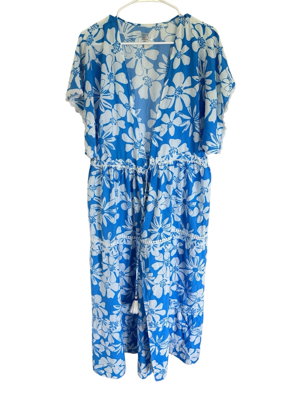 Palmacea Swimwear Blue & White Floral Maxi Swim Coverup